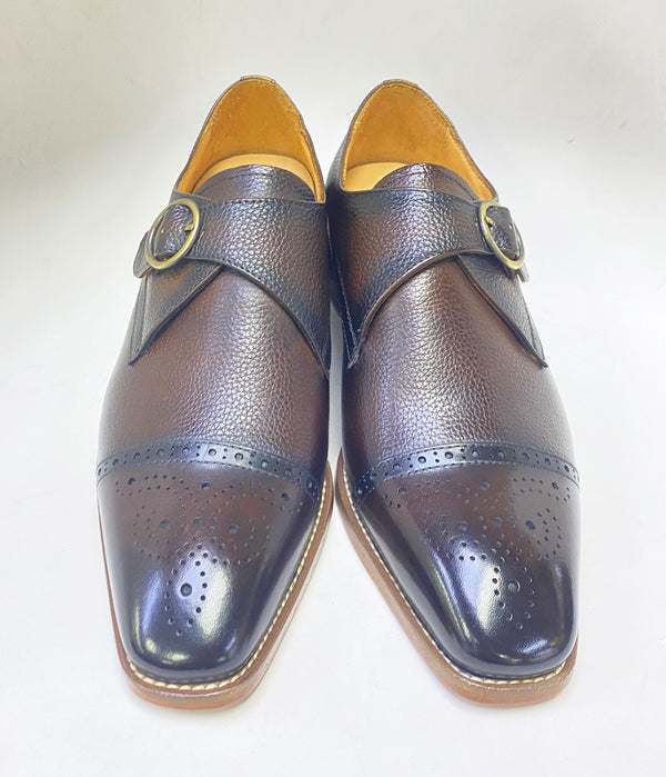 Maurice Deerskin Monkstrap Shoe - Chestnut