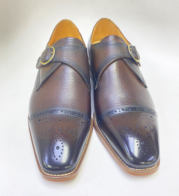 Maurice Deerskin Monkstrap Shoe - Chestnut