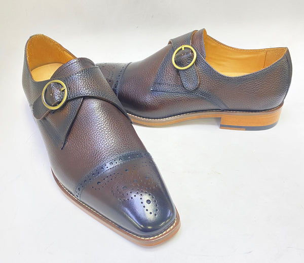 Maurice Deerskin Monkstrap Shoe - Chestnut