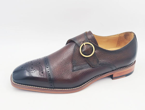 Maurice Deerskin Monkstrap Shoe - Chestnut