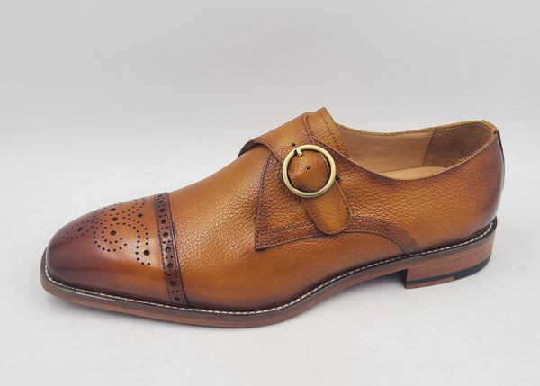 Maurice Deerskin Monkstrap Shoe - Cognac