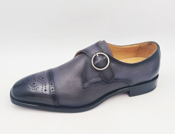 Maurice Deerskin Monkstrap Shoe - Grey