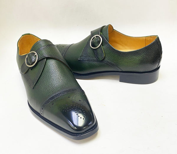 Maurice Deerskin Monkstrap Shoe - Olive