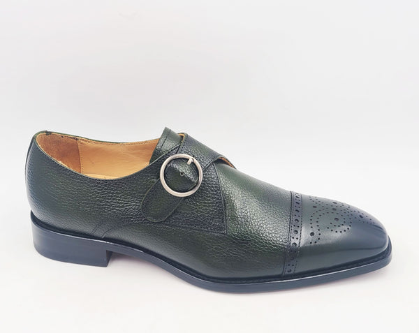 Maurice Deerskin Monkstrap Shoe - Olive