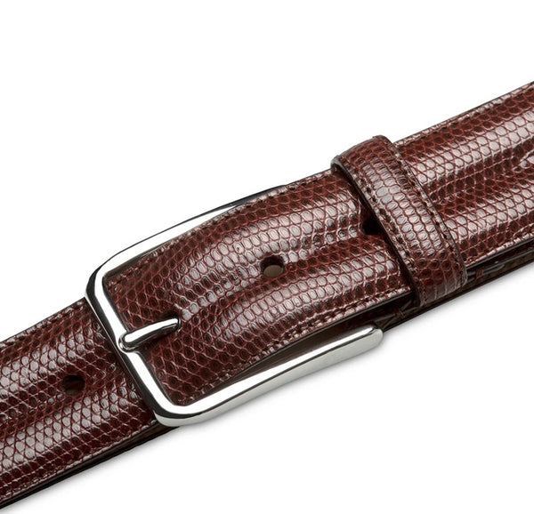 Mezlan Lizard Belt - Dark/Brown