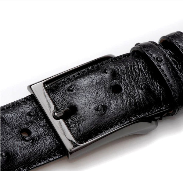 Mezlan Ostrich Belt - Black