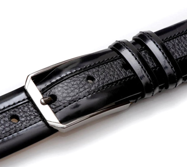 Mezlan Deerskin Cordovan Belt - Black