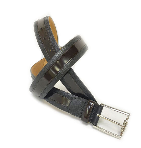Mezlan Deerskin Cordovan Belt - Dark/Brown