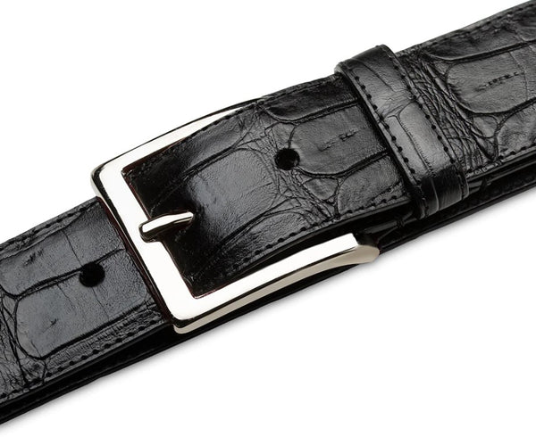 Mezlan Crocodile Belt - Black