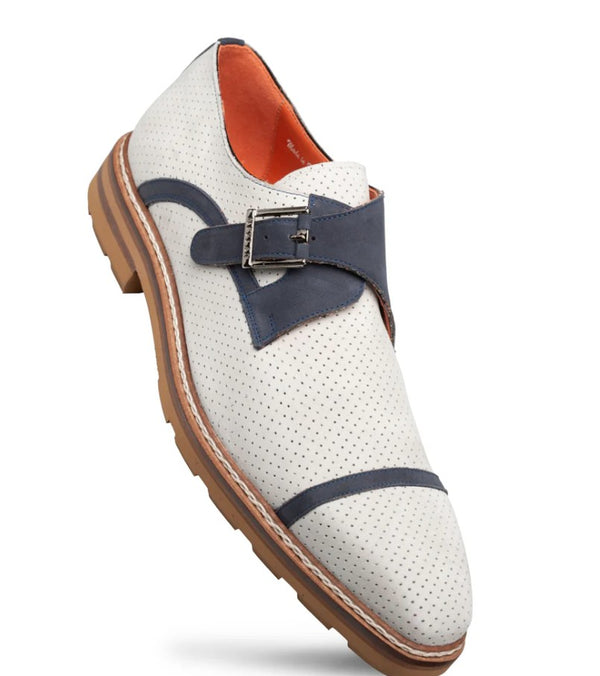 Mezlan Alari Monkstrap - Grey/Blue