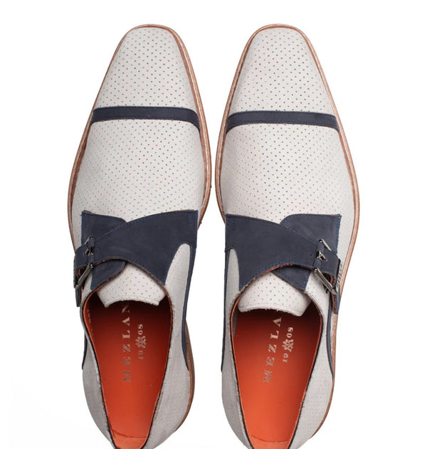Mezlan Alari Monkstrap - Grey/Blue
