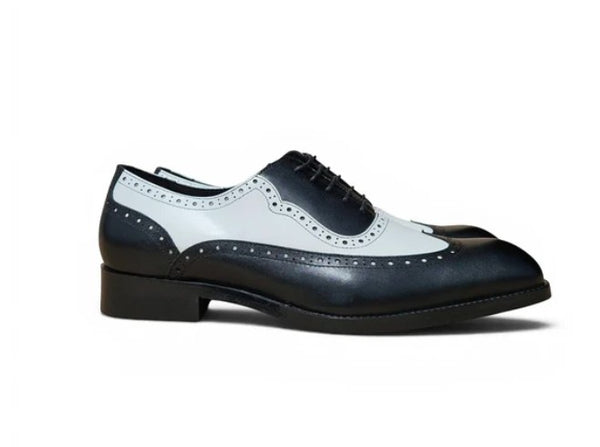 Carrucci Alex Two Tone Wingtip Oxford Black/White