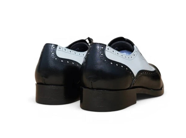 Carrucci Alex Two Tone Wingtip Oxford Black/White