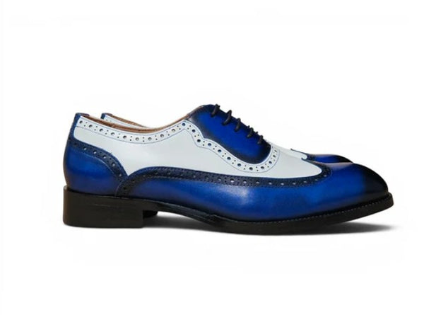 Carrucci Alex Two Tone Wingtip Oxford Blue/White