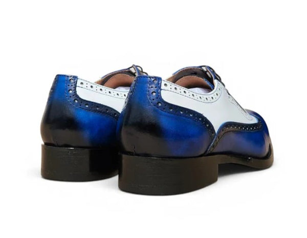 Carrucci Alex Two Tone Wingtip Oxford Blue/White