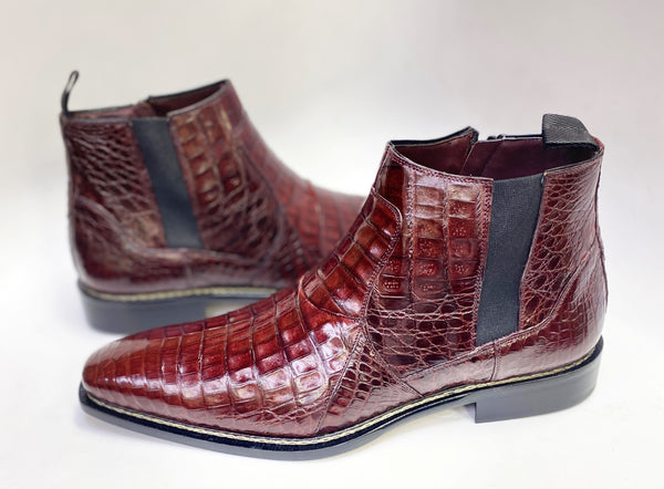 Mezlan Blackmore Crocodile Boot - Burgundy
