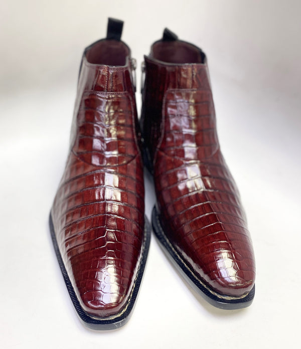 Mezlan Blackmore Crocodile Boot - Burgundy