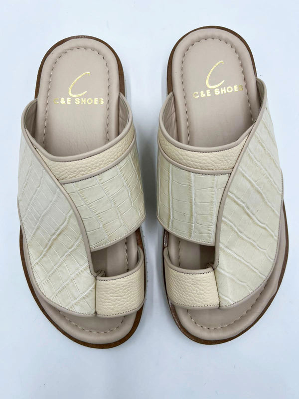 C Collection Boca Calfskin Sandal - Beige