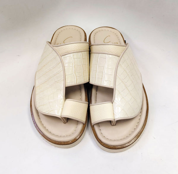 C Collection Boca Calfskin Sandal - Beige