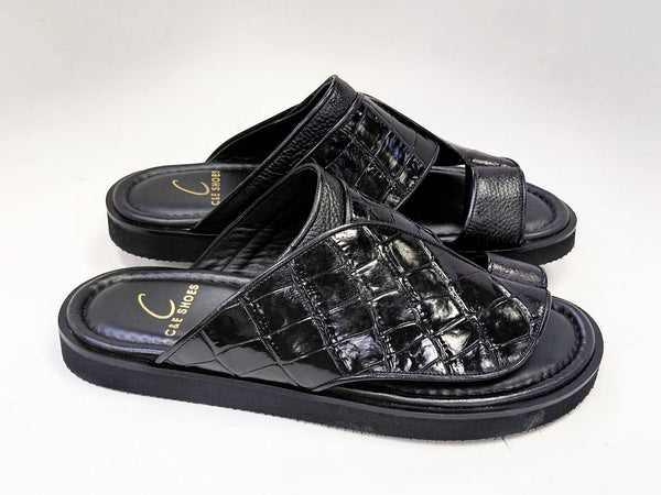 C Collection Boca Calfskin Sandal - Black