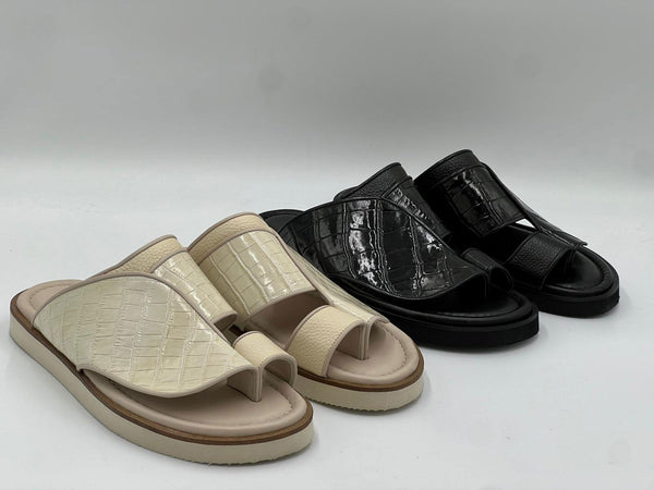 C Collection Boca Calfskin Sandal - Black