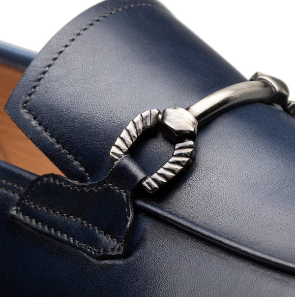 Mezlan Calfskin Loafer - Blue/Pearl