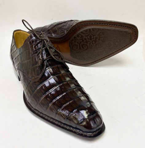 Mezlan "Cratos" Crocodile Derby Brown