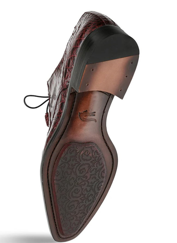 Mezlan "Cratos" Crocodile Derby Burgundy