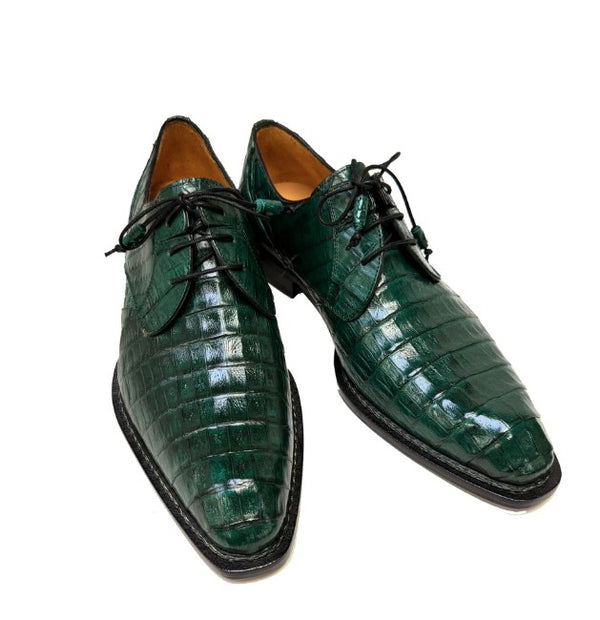Mezlan Crocodile Belt - Forest Green