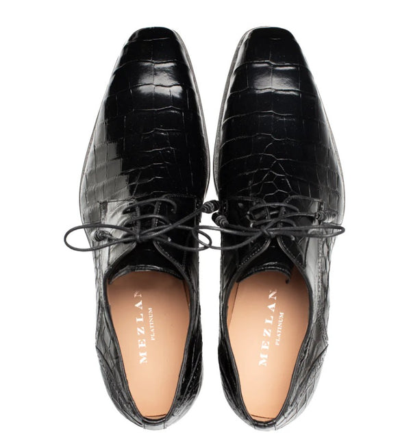 Mezlan Dandy Alligator Derby - Black