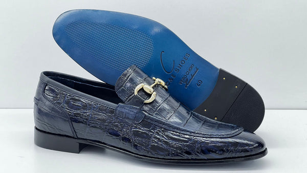 C Collection Leather Loafer - Navy