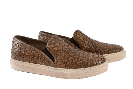Toscana Woven Leather Sneaker - Brown