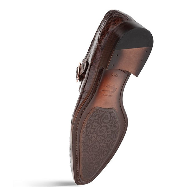 Mezlan Gigolo Crocodile Monkstrap - Brown