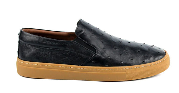Pelle Grafton Ostrich Loafer - Black