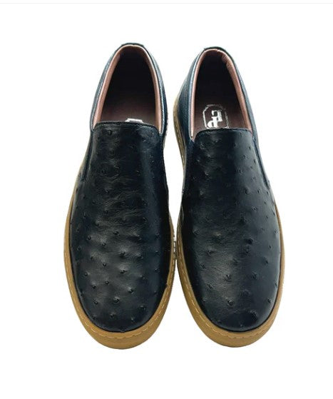 Pelle Grafton Ostrich Loafer - Black