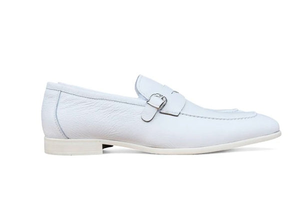 Carrucci Grant Leather Loafer - White