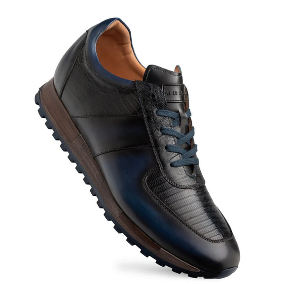 Mezlan Lizard Calfskin Sneaker - Blue