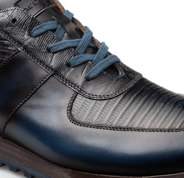 Mezlan Lizard Calfskin Sneaker - Blue