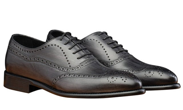 Toscana Leather Wingtip Shoe - Grey