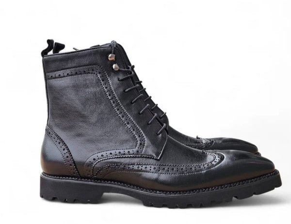 Carrucci Calfskin Boot - Black