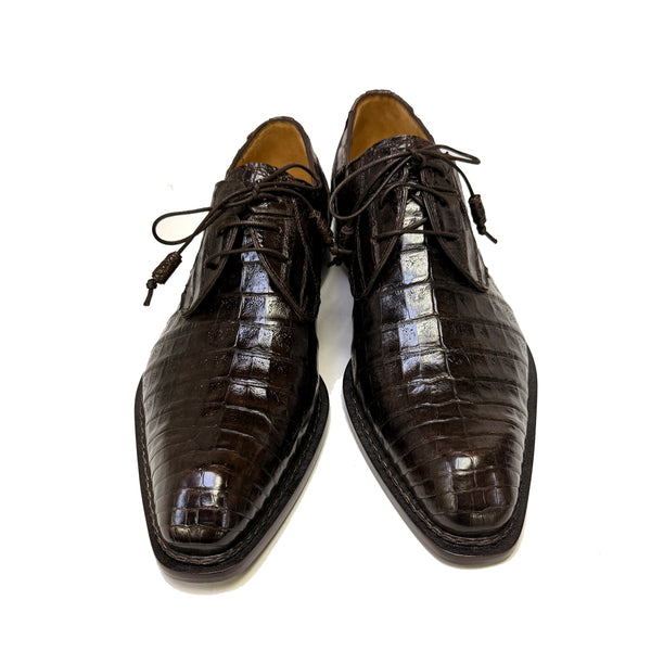 Mezlan "Cratos" Crocodile Derby Brown