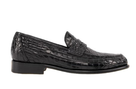 Toscana Crocodile Loafer - Black