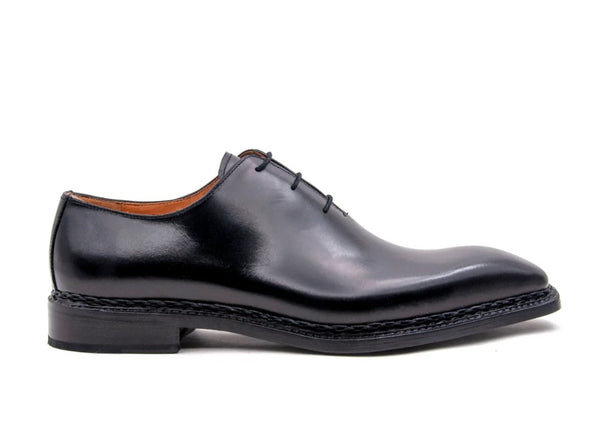 Ugo Vasare "Jason Sr" Burnished Calfskin Lace-Up Oxford Black