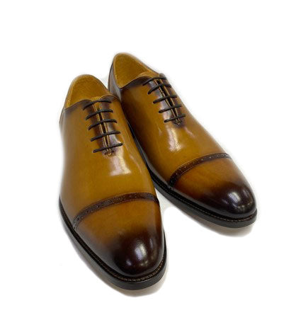 Maurice Leather Cap-Toe Oxford - Cognac