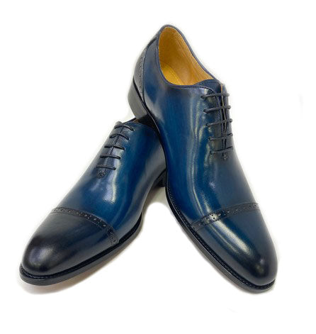 Maurice Leather Cap-Toe Oxford - Navy