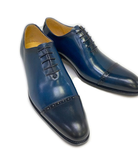 Maurice Leather Cap-Toe Oxford - Navy