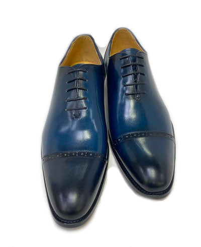 Maurice Leather Cap-Toe Oxford - Navy