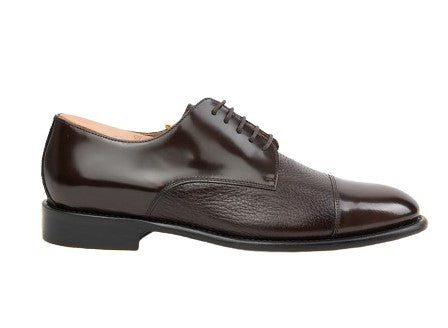 Toscana Cordovan Deerskin Lace-Up Shoe - Brown