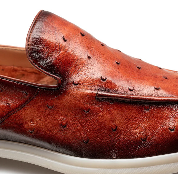 Mezlan Marmi Ostrich Moccasin - Brandy
