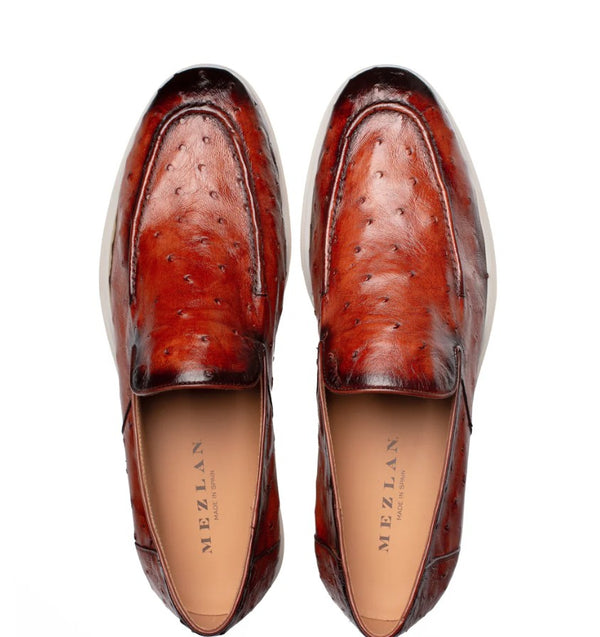 Mezlan Marmi Ostrich Moccasin - Brandy